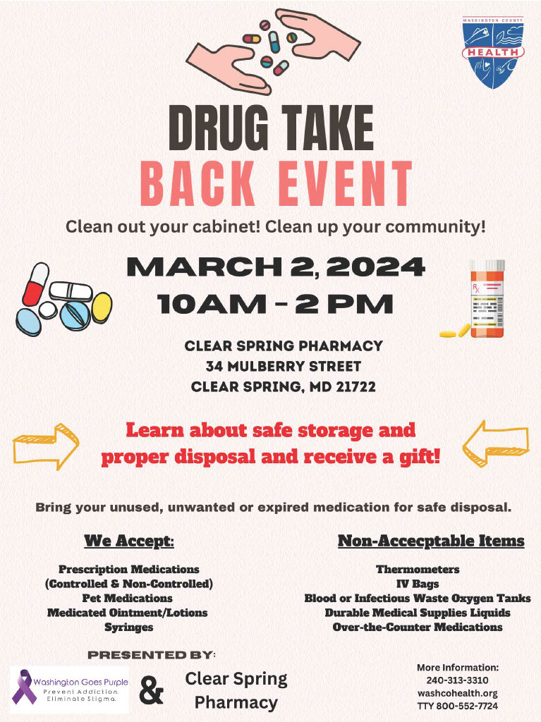 Drug Take-Back event promotional flyer; details in event posting
