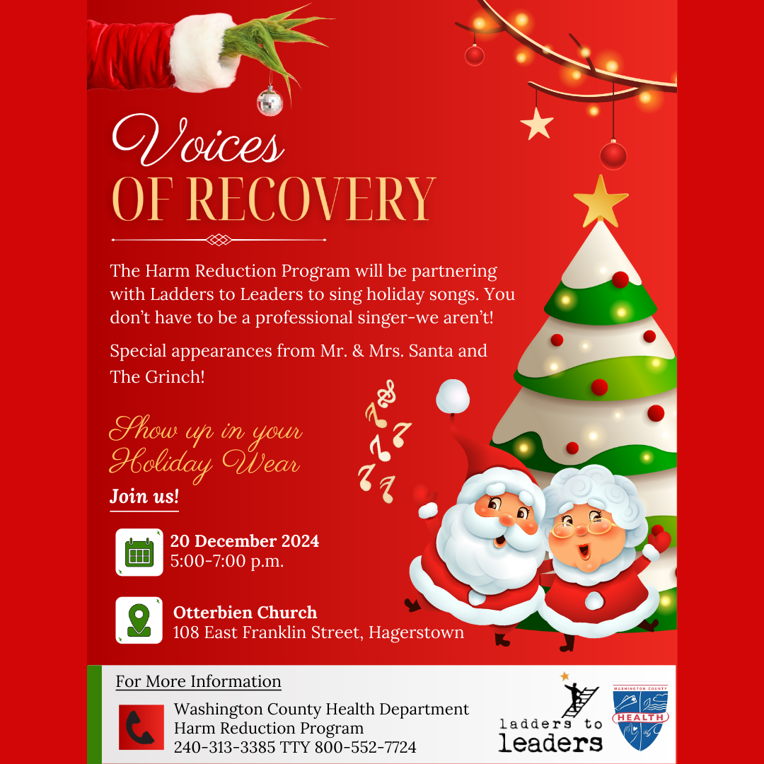 Holiday Sing-A-Long with Voices of Recovery and Ladders to Leaders; Dec. 20, 5-7 p.m., Otterbien Church, Hagerstown