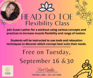 head to toe flexibility class - free on Tuesday September 16 & 30