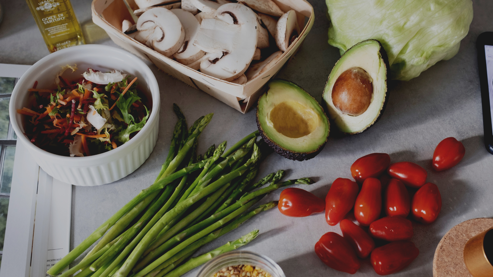 photo of vegetables on a counter.
